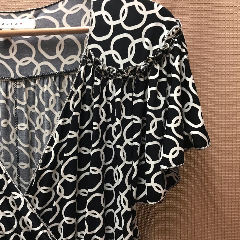 Studio M Wrinkle Free Black & White Dress - Picture 2 of 6